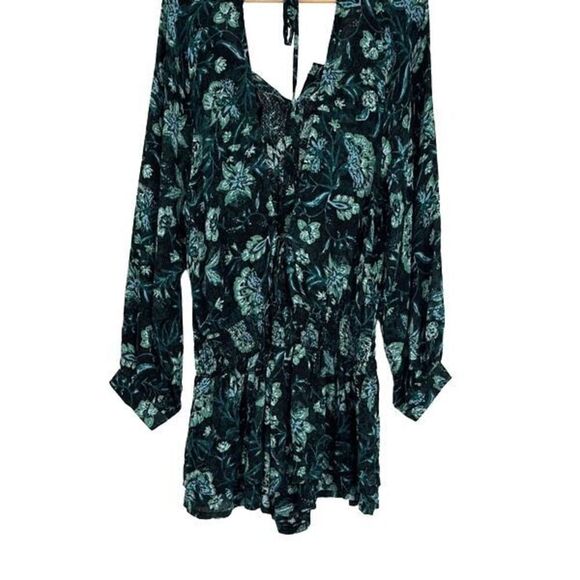 Free People Boho Western Cowgirl Green Dance 'Till Dawn Romper Small - Picture 2 of 11